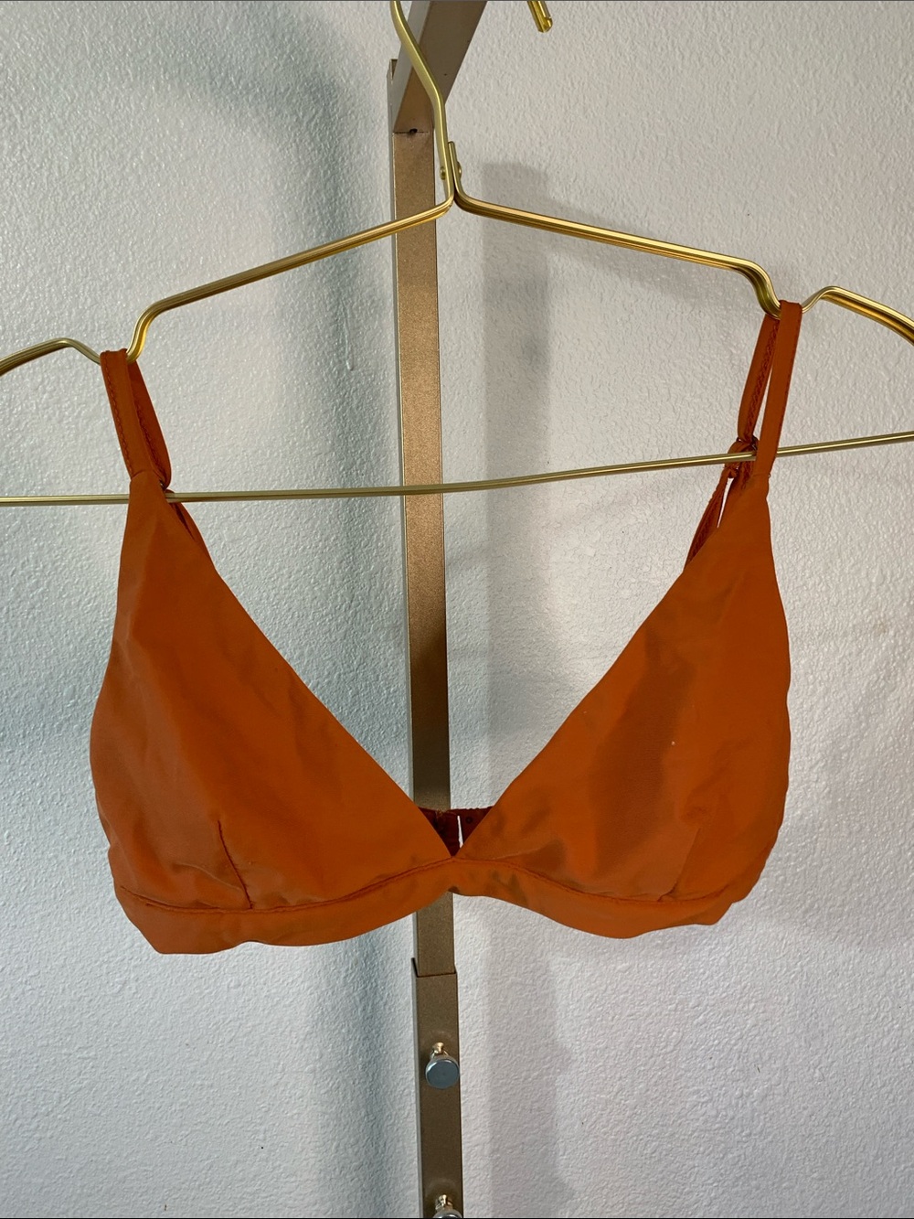 Polly- Women's Triangle Bralette - Rust Orange- Size 6